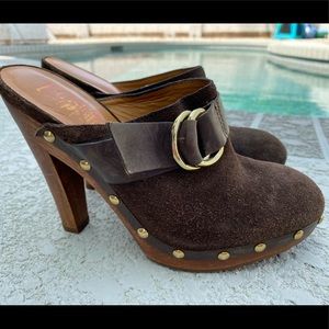 Kors by Michael Kors Brown Suede Clogs